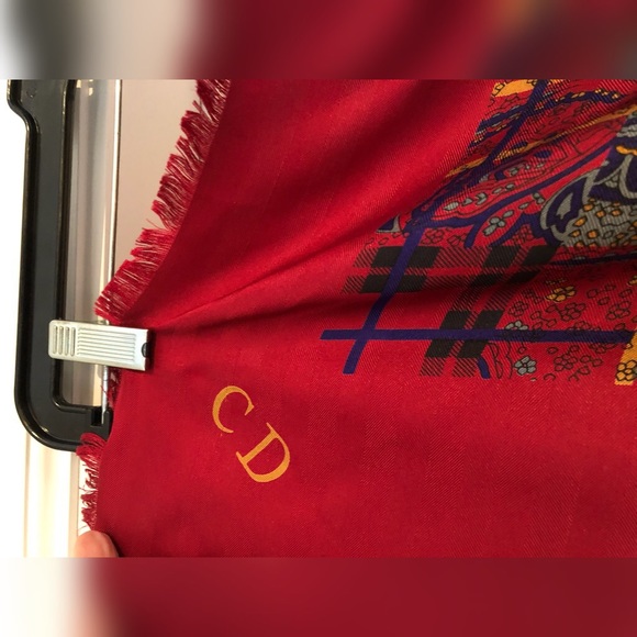 Rare Find Vintage Christian Dior Heavy Silk Herringbone w Paisley Motif - Picture 4 of 5